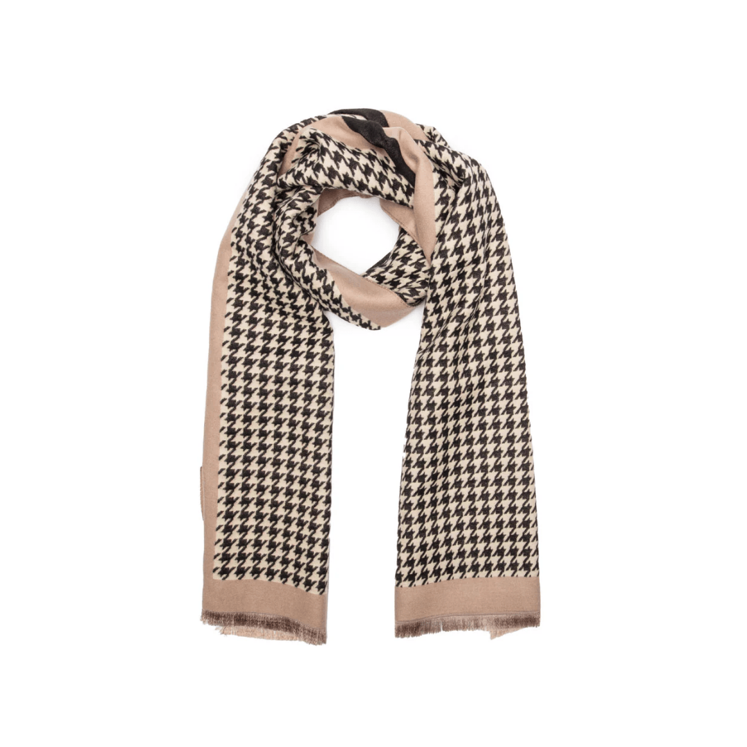 Winter Scarf Black Dogtooth Check