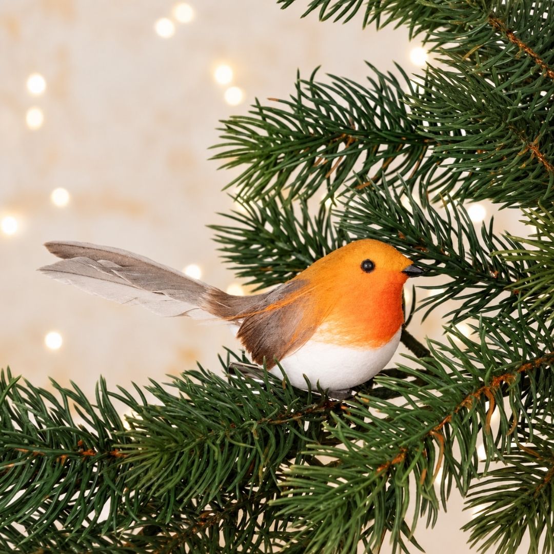Christmas Robin on Clip 6cm