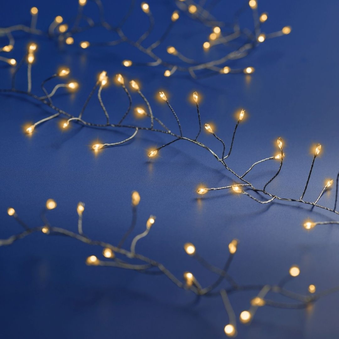 Micro Wire LED Compact Christmas String Lights - Classic Warm - Battery Operated