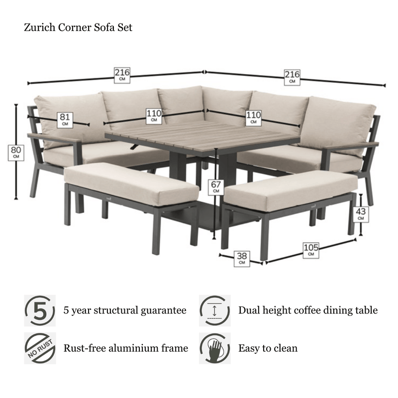 Zurich Corner Sofa Set