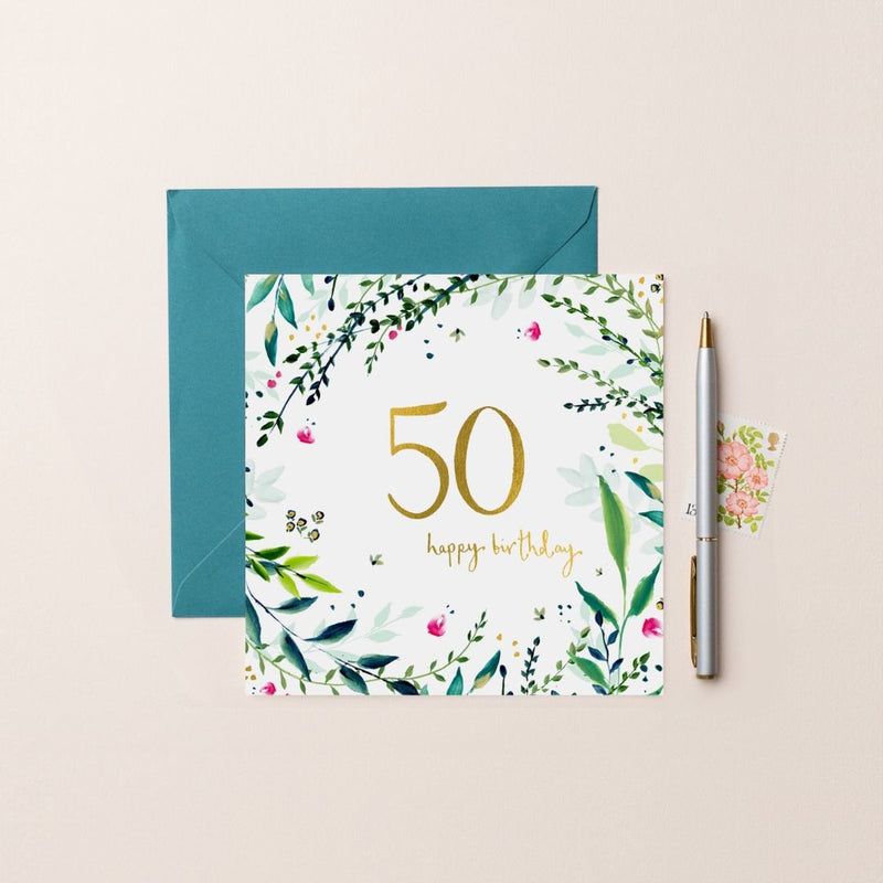 50th Birthday Card - The Garden HouseLouise Mulgrew