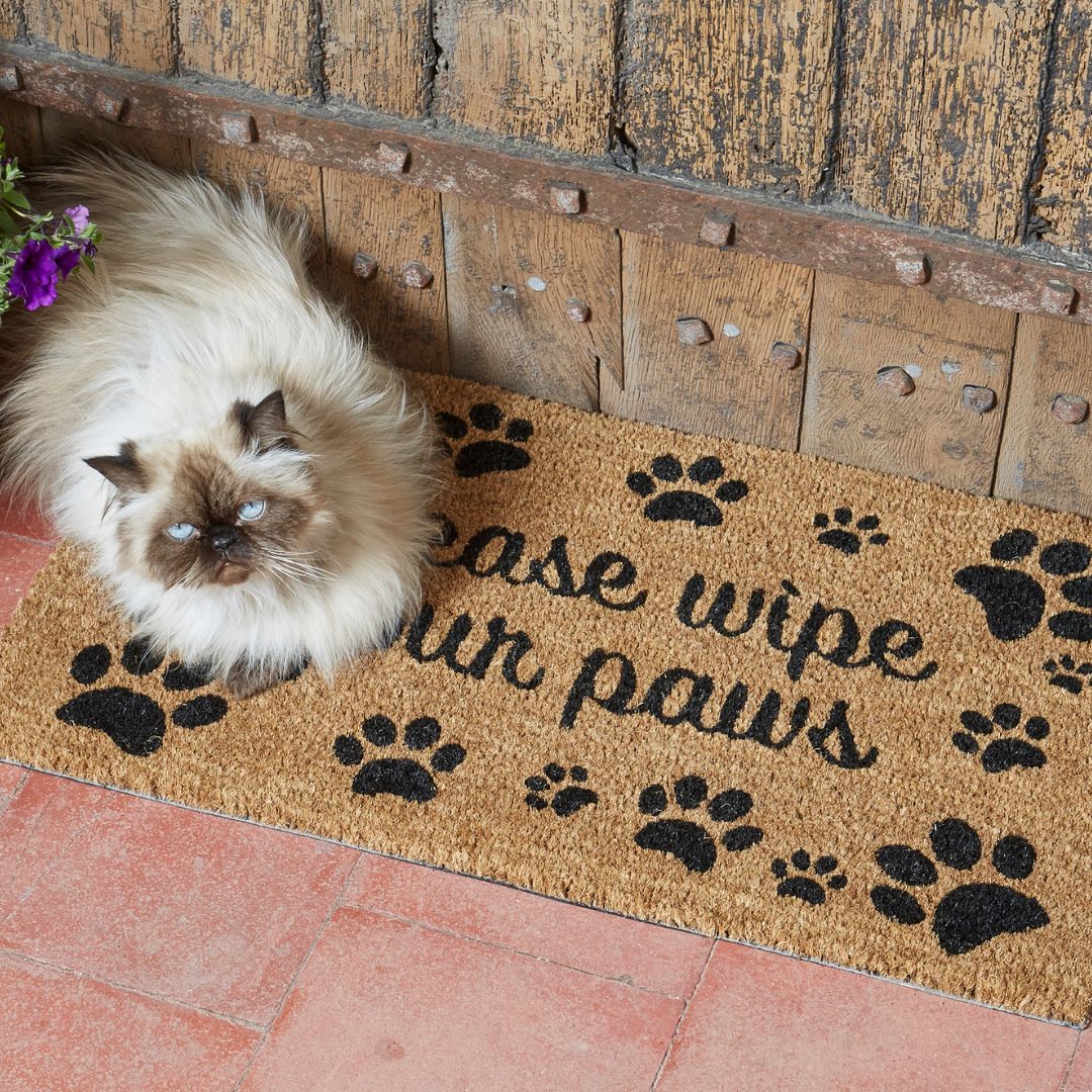 Coir Mat Wipe Your Paws 45 x 75cm