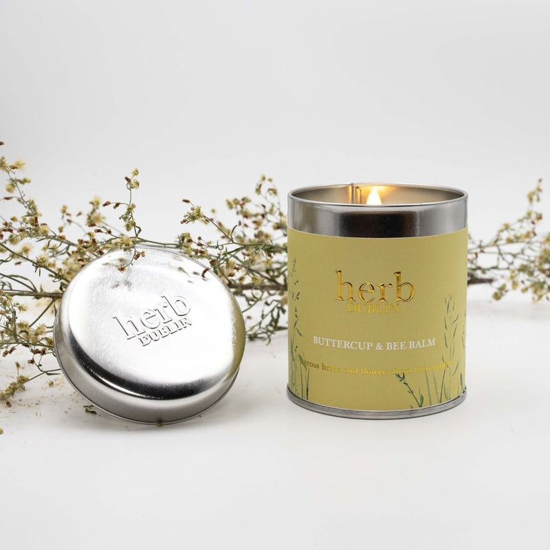 Herb Dublin Buttercup & Bee Balm Tin Candle - The Garden HouseHerb Dublin