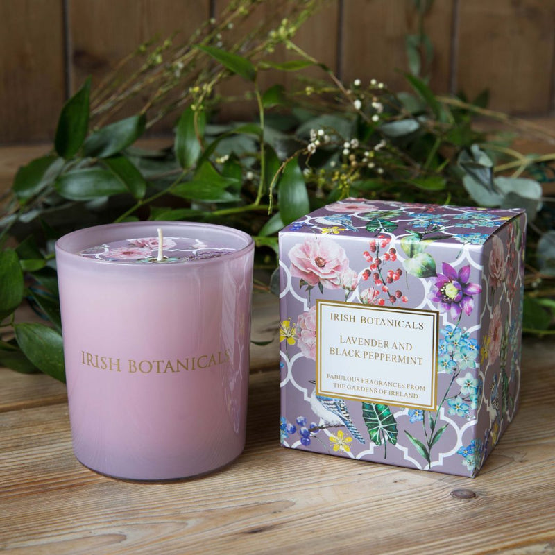 Irish Botanicals Lavender & Black Peppermint Candle - The Garden HouseIrish Botanicals