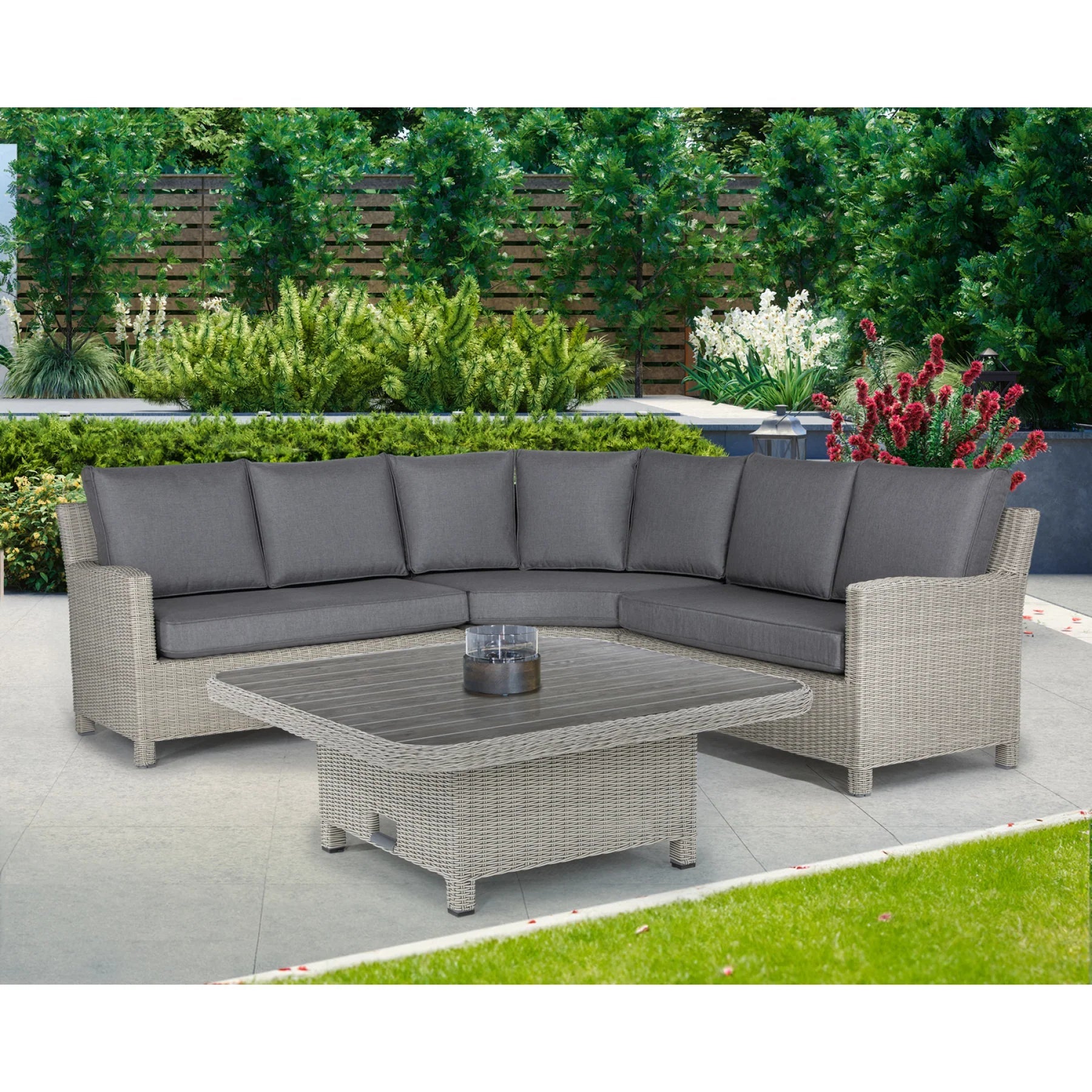 Kettler Palma Grande Corner Set High/Low Alu Slat Table