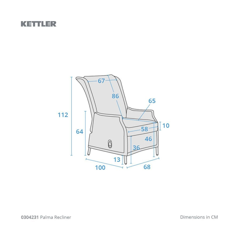 Kettler Palma Recliner with Footstool