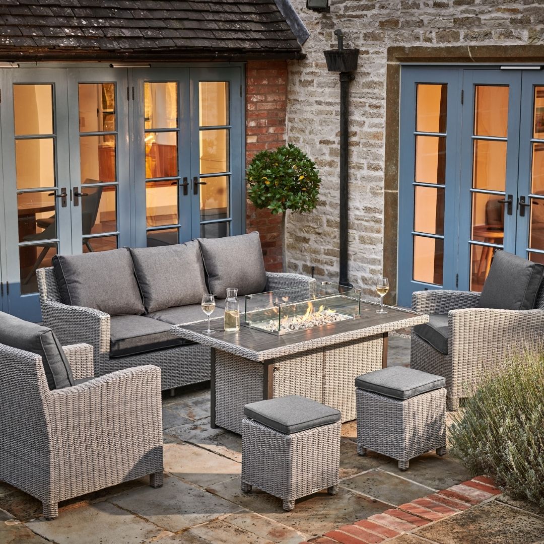 Kettler Palma Sofa Set with Fire Pit Table